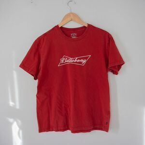 Budweiser x Billabong Red Organic Cotton Indie Festival Beer Surf Skate T shirt